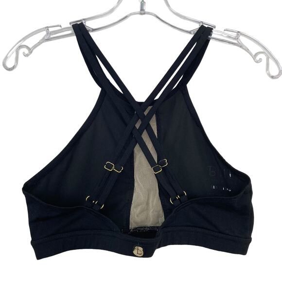 B Fit Beach Bunny Black High Neck Sports Bra Sz M - Picture 2 of 5